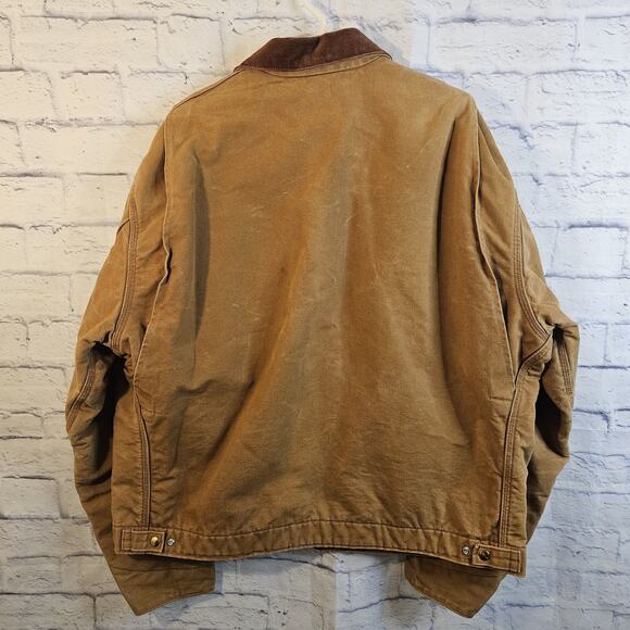 Vintage Carhartt J01 BRN Duck Lined Detroit Jacket Made In The USA Size 52 Tall - Picture 4 of 14